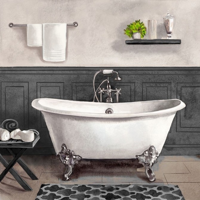 Serene Bath II black and white - Cuadrostock