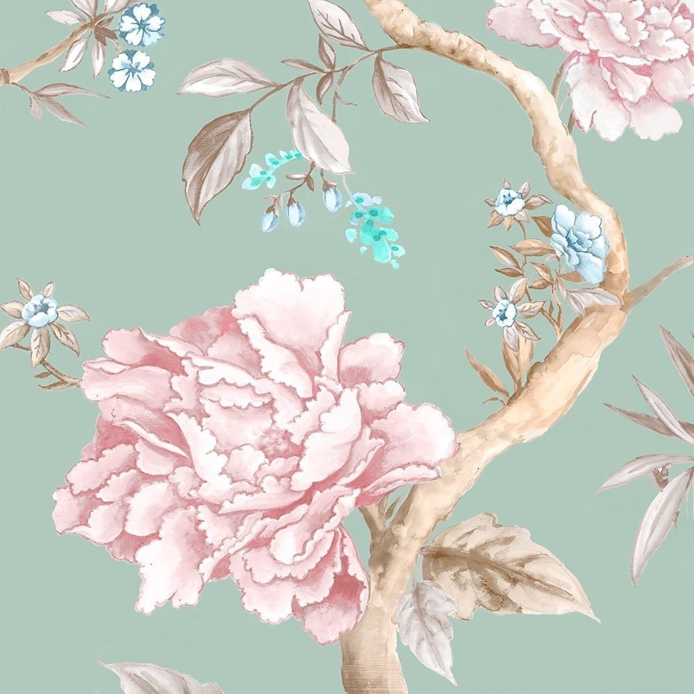 Juego de 2 cuadros de flores Oriental Garden I & II Juego de 2 cuadros de flores Oriental Garden I & II