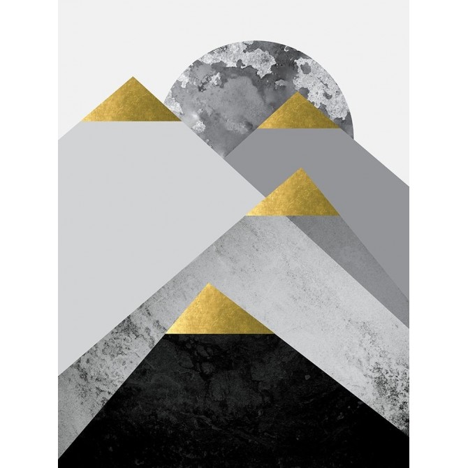 Black Grey Gold Mountains 2 - Cuadrostock