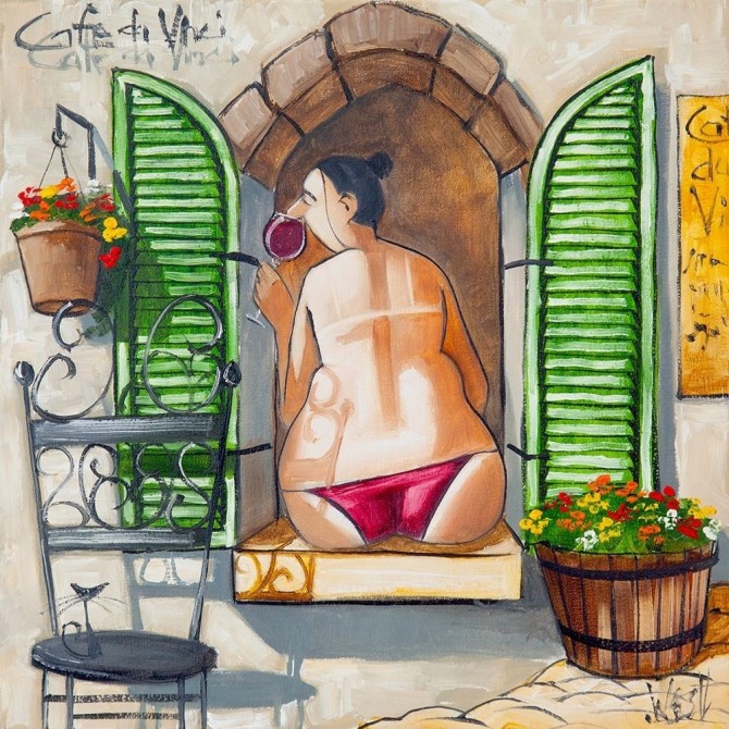 Lady in Window II - Cuadrostock
