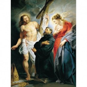 San Agustín entre Cristo y la Virgen