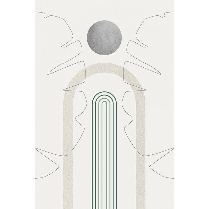 Mid Century Modern Gray Moon 1 - Cuadrostock