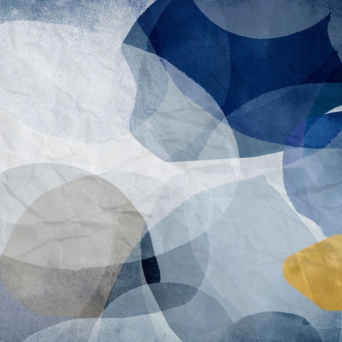 Juego de 2 cuadros abstractos - Blue Bubbles I-II