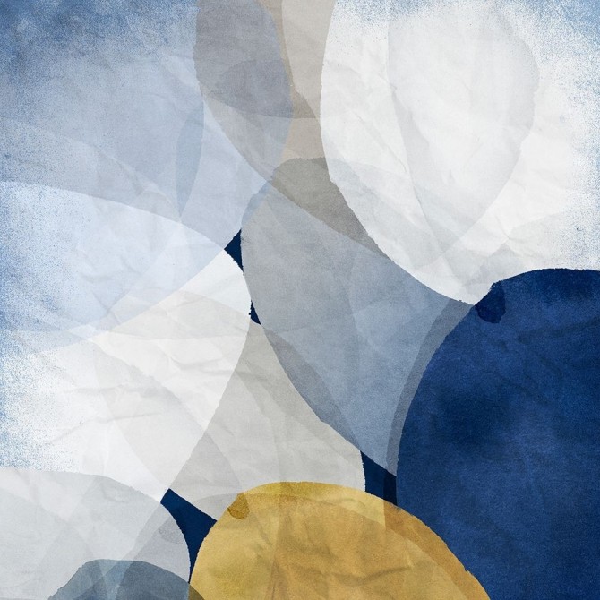 Juego de 2 cuadros abstractos - Blue Bubbles I-II