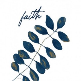 Faith Navy Gold Leaves - Cuadrostock