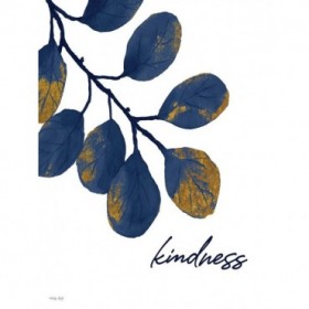 Kindness Navy Gold Leaves - Cuadrostock
