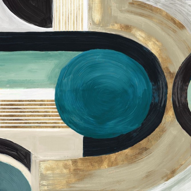 Juego de 2 cuadros abstractos estilo vintage - Cuadrostock