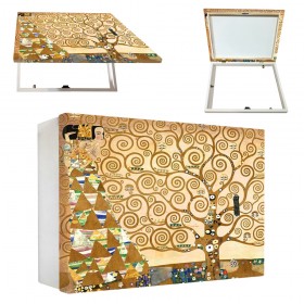 Tapacontador horizontal blanco de Klimt- El árbol de la vida 02