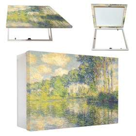 Tapacontador horizontal blanco con cuadro de Monet