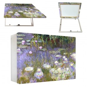 Tapacontador horizontal blanco con cuadro de Monet - Ninfeas
