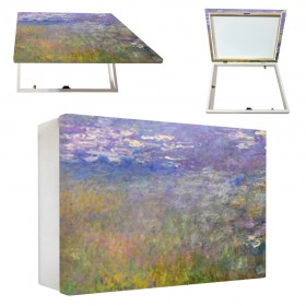 Tapacontador horizontal blanco con cuadro de Monet