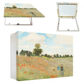 Tapacontador horizontal blanco con paisaje de Monet