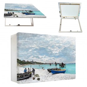 Tapacontador horizontal blanco con cuadro de Monet