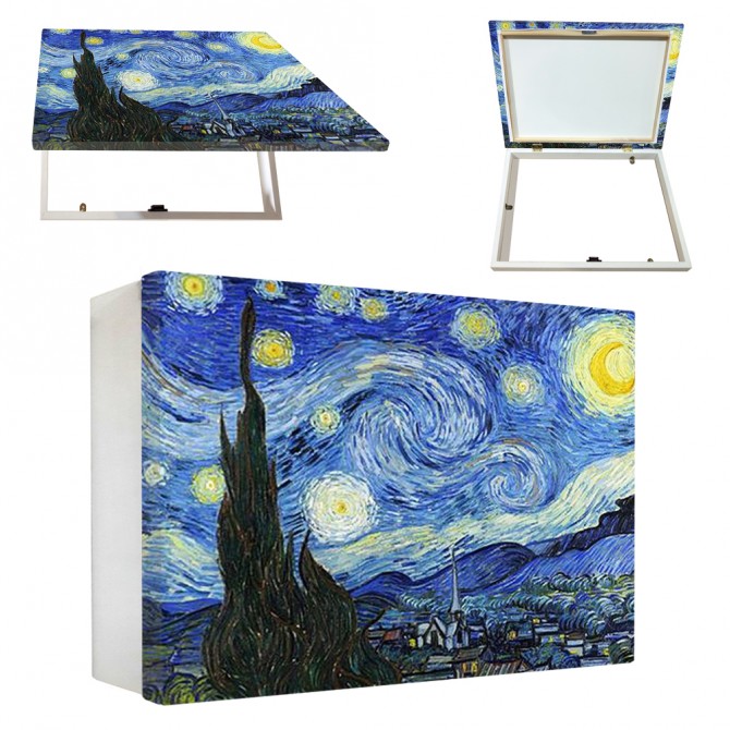 Tapacontador horizontal blanco La noche estrellada de Van Gogh - Cuadrostock
