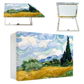 Tapacontador horizontal blanco con reproducción de Van Gogh