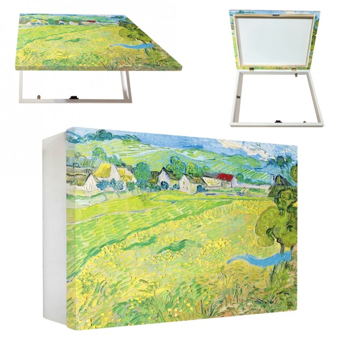 Tapacontador horizontal blanco con cuadro de un paisaje de Van Gogh - Cuadrostock