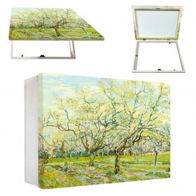 Tapacontador horizontal blanco con cuadro decorativo de Van gogh