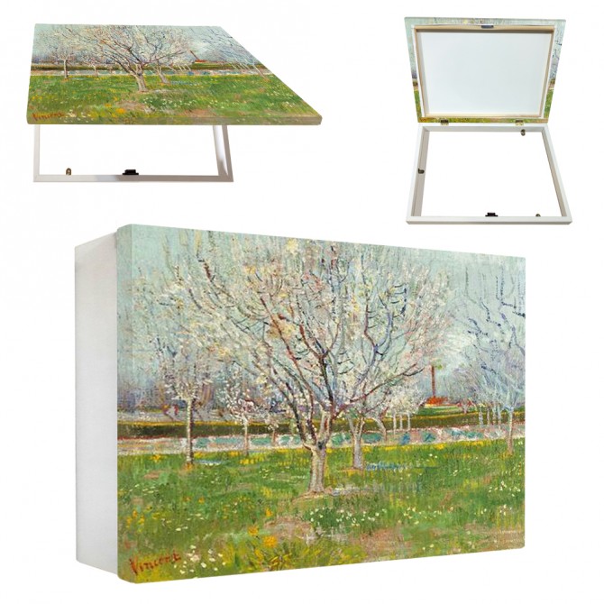 Tapacontador horizontal blanco cuadro de almendro Van Gogh - Cuadrostock
