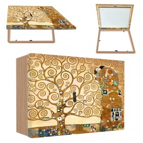 Tapacontador horizontal madera haya -Klimt- Árbol de la vida 01