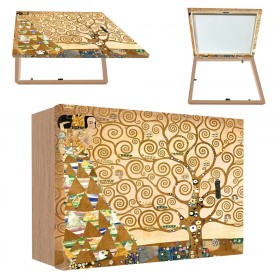 Tapacontador horizontal madera haya- Árbol de la vida 02 - Klimt