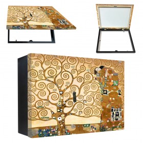 Tapacontador horizontal cajón negro El árbol de la vida de Klimt 01 - Cuadrostock