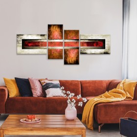 Cuadro Decorativo Abstracto Tonos Rojos
