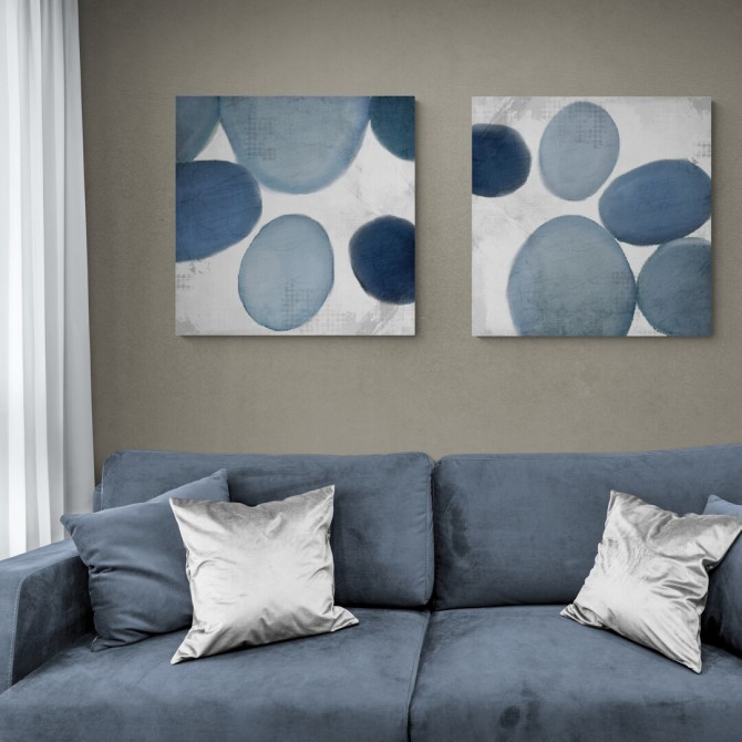 Juego de 2 cuadros abstractos MODERNOS azules - Cuadrostock