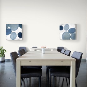 Juego de 2 cuadros abstractos MODERNOS azules