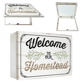 Tapacontador horizontal blanco Welcome