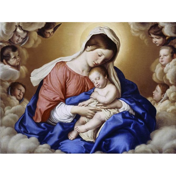 The Madonna and Child In Glory With Cherubs