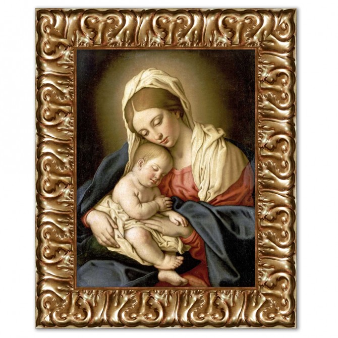 Lienzo con marco dorado - The Madonna and Child - Cuadrostock