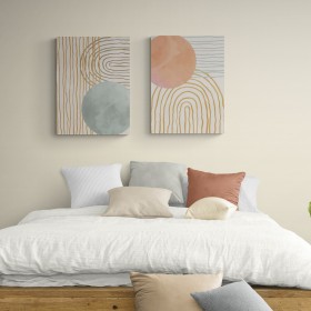 Cuadro para dormitorio - Juego de 2 cuadros abstractos estilo nórdico - Cuadrostock
