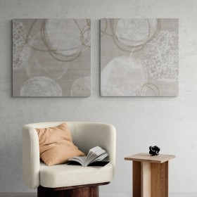 Juego de 2 cuadros abstractos MODERNOS tonos neutros
