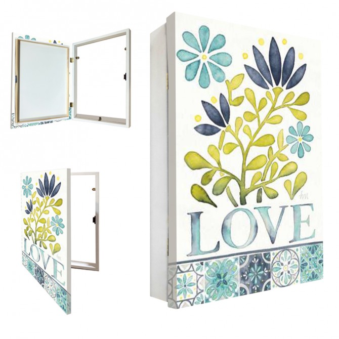 Tapacontador vertical blanco "Love"