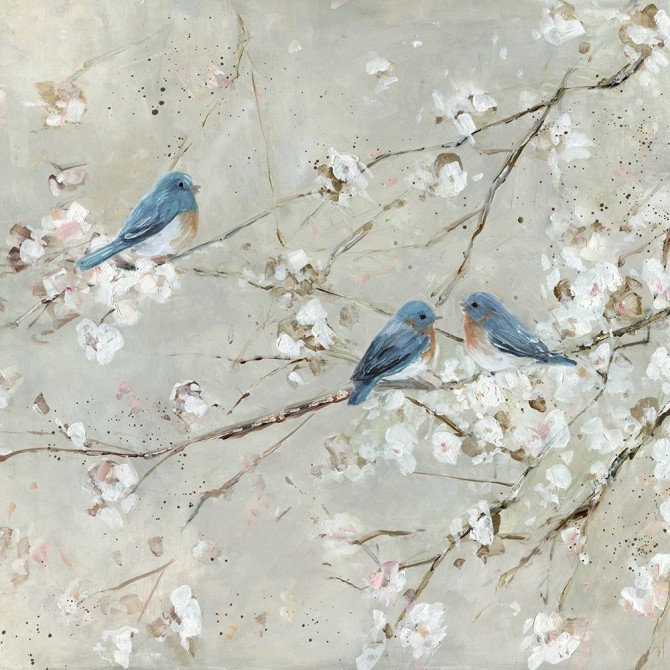 Juego de 2 cuadros decorativos con ramas y pájaros - Cuadrostock
