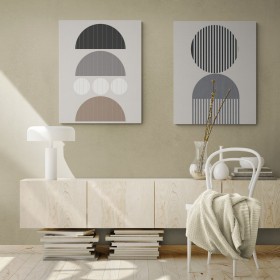 Juego de 2 cuadros abstractos estilo nórdico