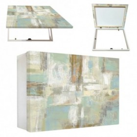 OFERTA Tapa contador luz horizontal cajón blanco abstracto - Cuadrostock