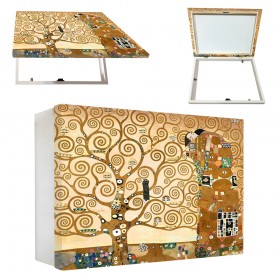 OFERTA Tapa contador horizontal blanco Klimt - El árbol de la vida - Cuadrostock