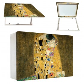 OFERTA Tapa contador horizontal blanco con "El Beso" de Klimt