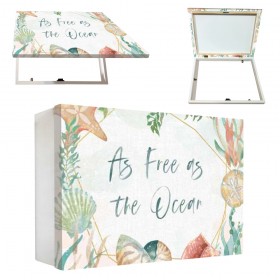 OFERTA Tapa contador horizontal blanco "As free as the ocean" - Cuadrostock