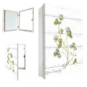 OFERTA Tapacontador vertical blanco hojas silvestres - Cuadrostock