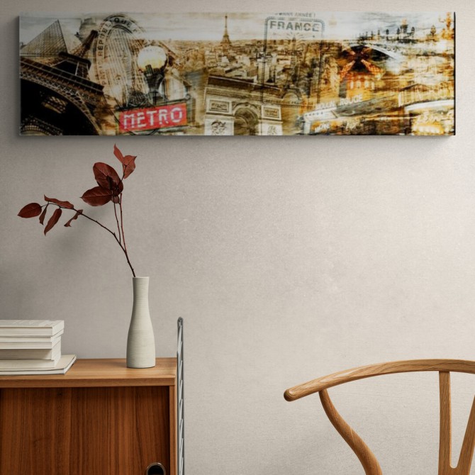 Cuadro Collage Paris 01 140 x 40