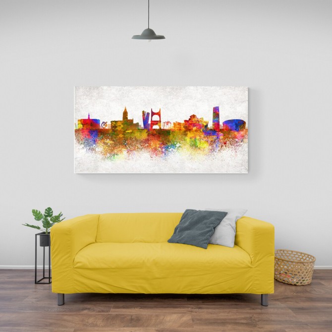 JF-0115-GR2 Cuadro Skyline Edificios Bilbao COLORES