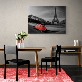 28112143 / Cuadro Torre Eiffel y coche rojo