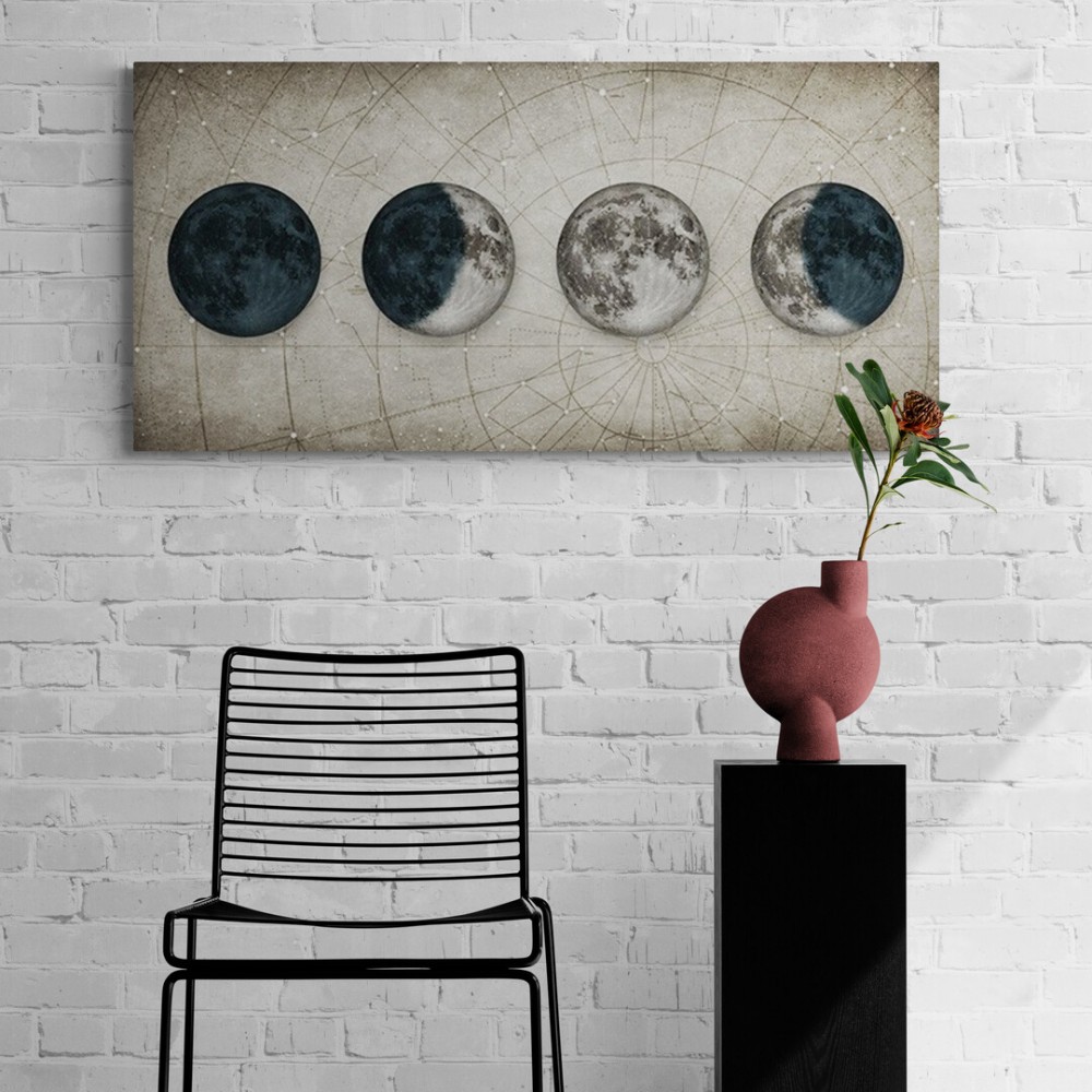 Cuadros Decorativos Tríptico Lunas Black