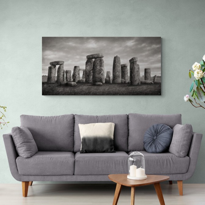 MFZ-0016 Cuadro Ilustración Stonehenge BLANCO Y NEGRO