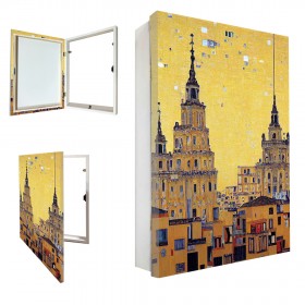 Tapacontador vertical blanco con cuadro de Madrid 26_c