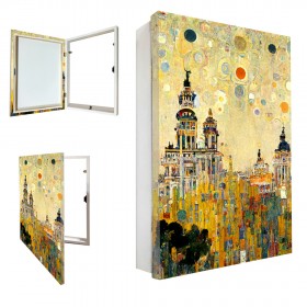 Tapacontador vertical blanco con cuadro de Madrid 54